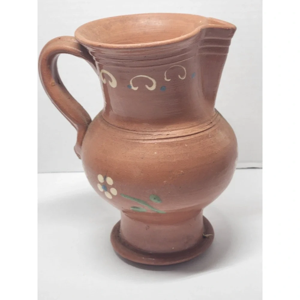 Vintage- Portugal Norleans Hand Painted‎ Pitcher Brown Autumn